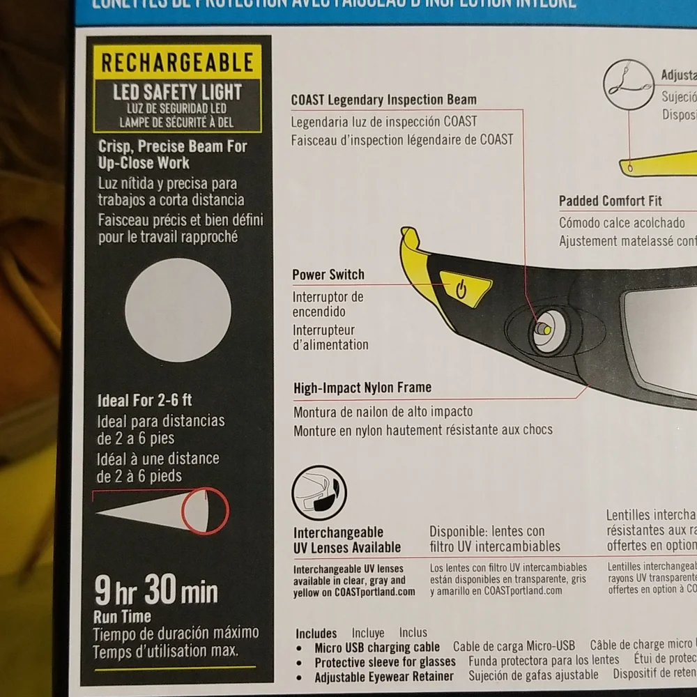 Safety Glass with inspection light